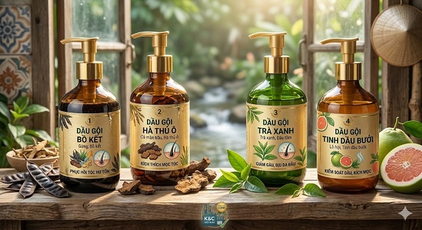 Gia công dầu gội thảo mộc