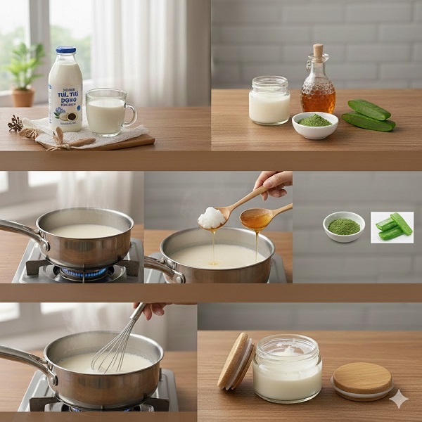 cách làm kem dưỡng da từ sữa tươi