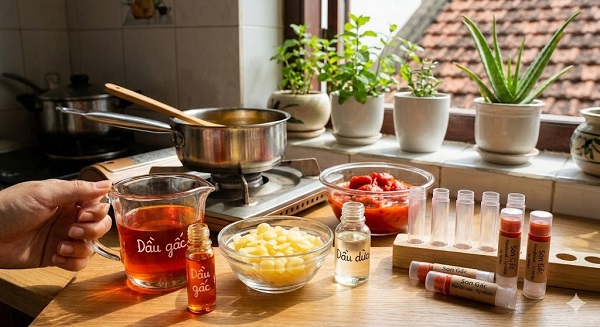 Cách làm son gấc tại nhà cho đôi môi hồng hào, căng mọng cực đơn giản