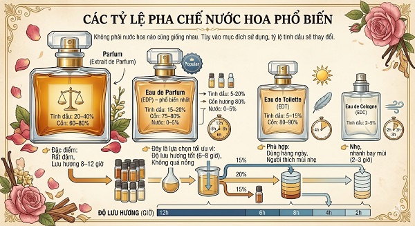 tỷ lệ pha chế nước hoa