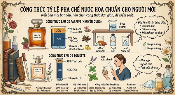 tỷ lệ pha chế nước hoa