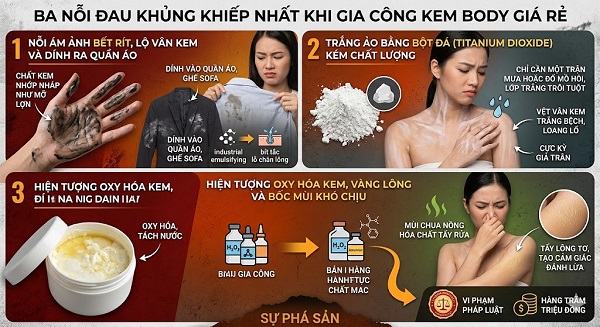Nhà máy gia công kem body trắng da uy tín