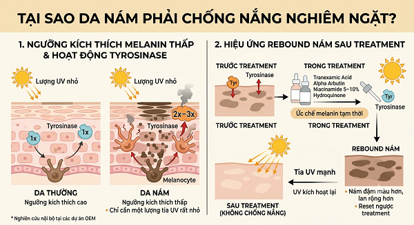 chống nắng quan trọng thế nào với da nám