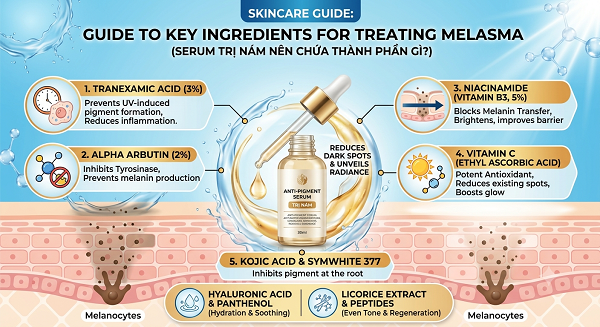 Serum trị nám nên chứa thành phần gì