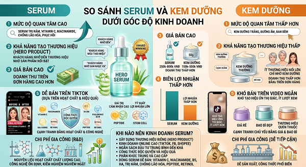 Serum Hay Kem Dưỡng Dễ Kinh Doanh Hơn?
